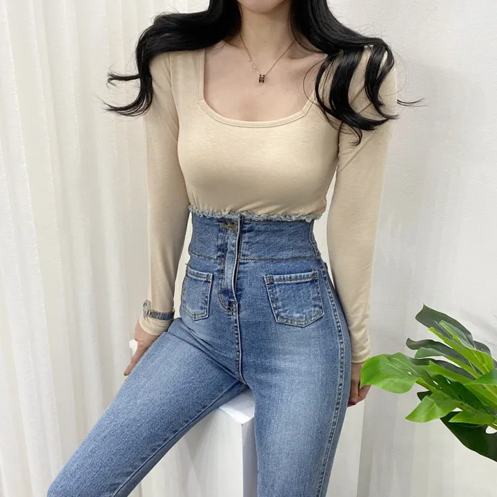 🚀당일발송🚀[묶음할인/11컬러] 조이 봄 가을 뉴 스퀘어넥 긴팔 티셔츠 이너티 상세 이미지 15