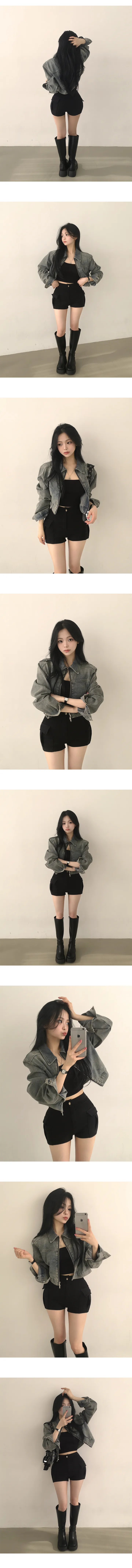 [분위기여신/예쁨가득!] 핏보장, 빈티지 워싱 카라 투웨이 크롭 데님자켓 (3color) 상세 이미지 3