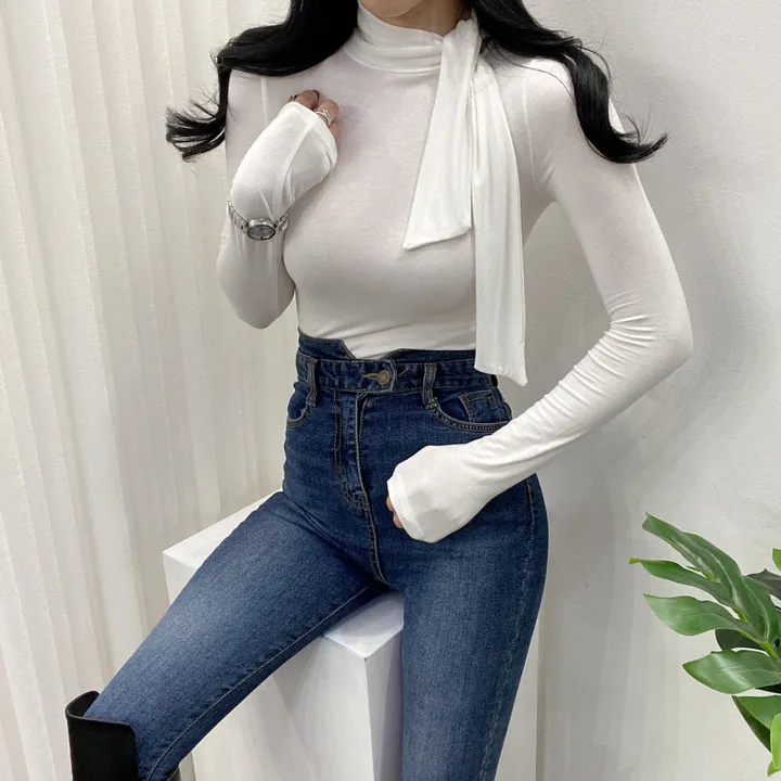 🚀당일발송🚀 [여성미가득] 럽럽 스카프 폴라 티셔츠 상세 이미지 7