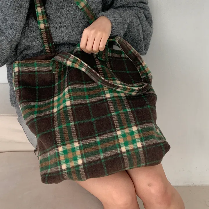 🌼2color🌼 윈터 체크 에코백🚚당일출고🚚 (그린, 네이비) 크리스마스, 연말파티, 겨울신상⛄︎ 상세 이미지 27