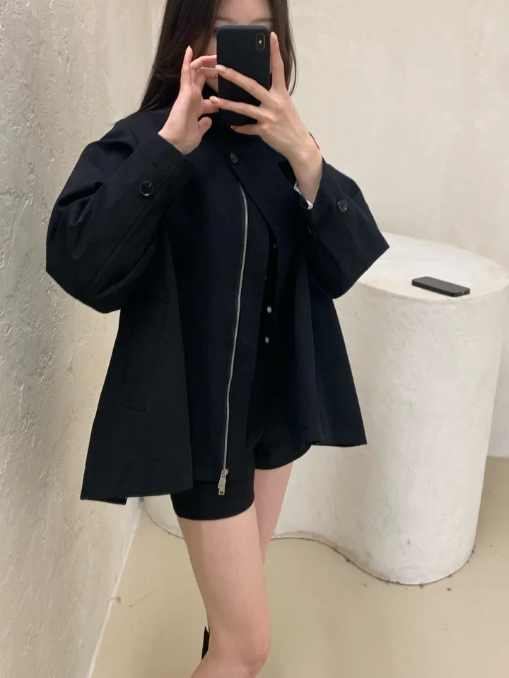 케이프 하프 트렌치코트 야상 자켓 상세 이미지 8