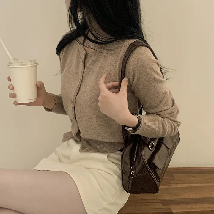 [청순힙✨기본가디건] 캐시미어 라운드 기본 크롭가디건 (11color) 상세 이미지 16