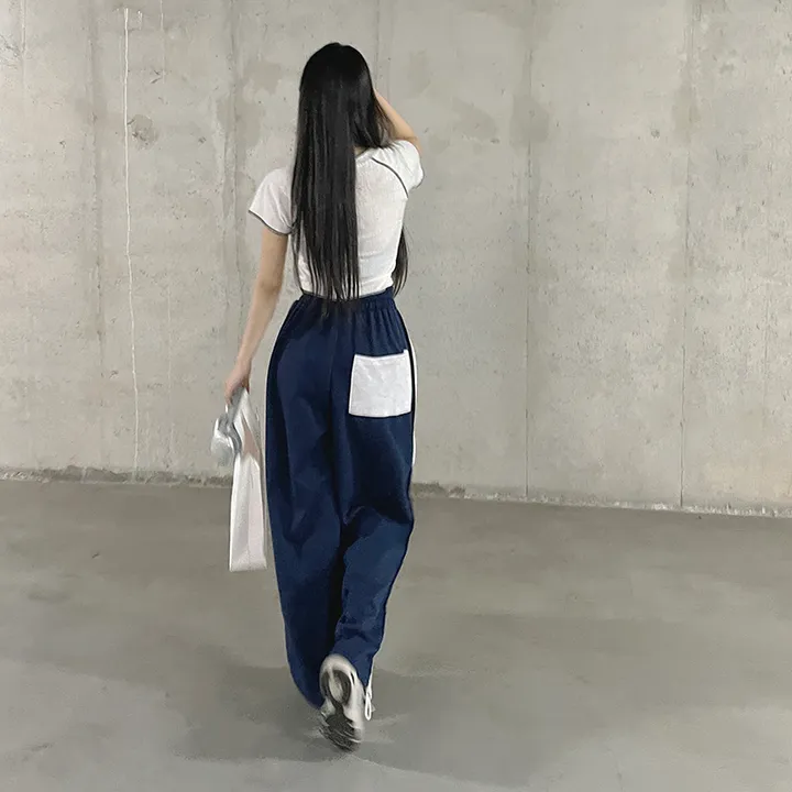 *7color*[롱다리핏/핏보장] 싸인 사이드 핀턱 배색 와이드팬츠 트레이닝 봄팬츠 백포켓 힙 트렌디 꾸안꾸 상세 이미지 32