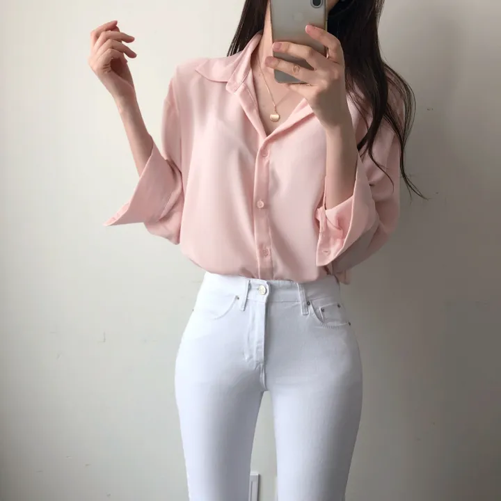(Made/색감굿-핏예쁜) 촤르르 쉬폰 찰랑 데일리 셔츠 상세 이미지 20