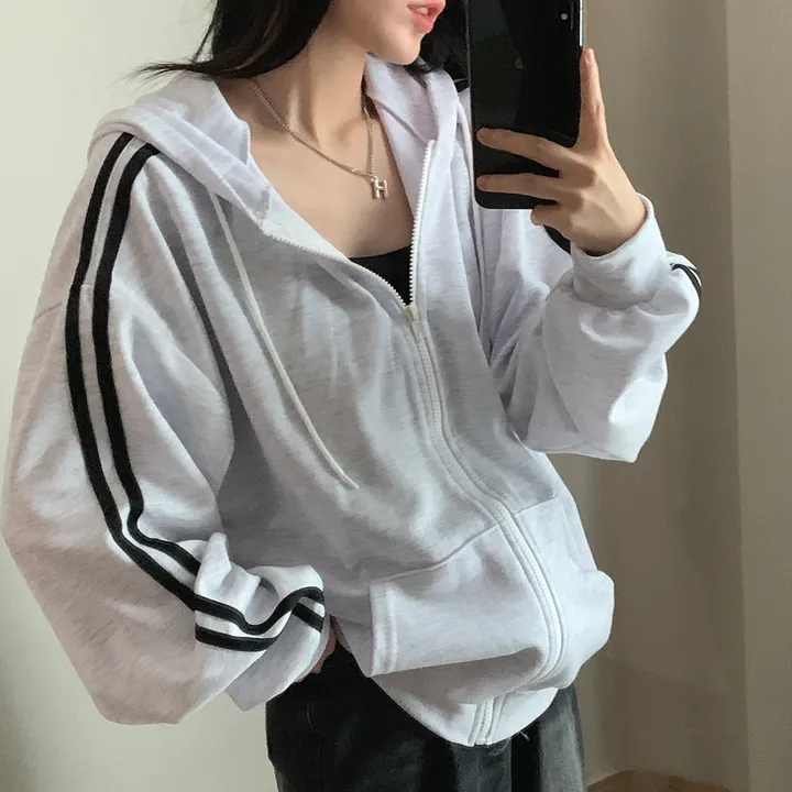 [루즈핏/꾸안꾸🖤] 키트 투라인 후드 집업 점퍼 상세 이미지 45