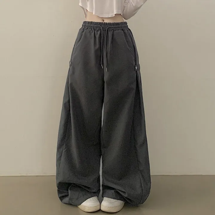 [남녀공용/스냅버튼🩶] 하체커버! 바스락 사이드핀턱 투웨이 조거 와이드 트레이닝 스트링 밴딩 폴딩 벌룬 롱팬츠 빅사이즈 상세 이미지 15