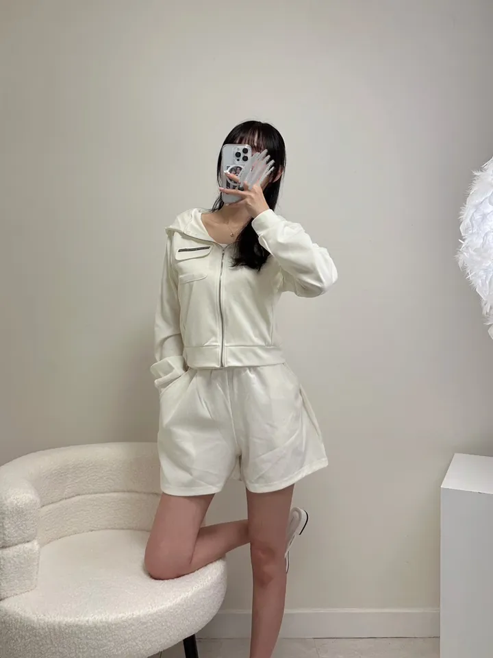 블랙비즈 후드집업  밴딩반바지 트레이닝 세트 상세 이미지 4