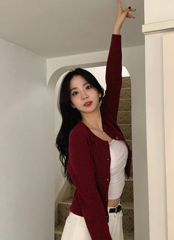 1+1할인🐰[루즈핏🤍] 베리 골지 라운드넥 가디건 상세 이미지 6