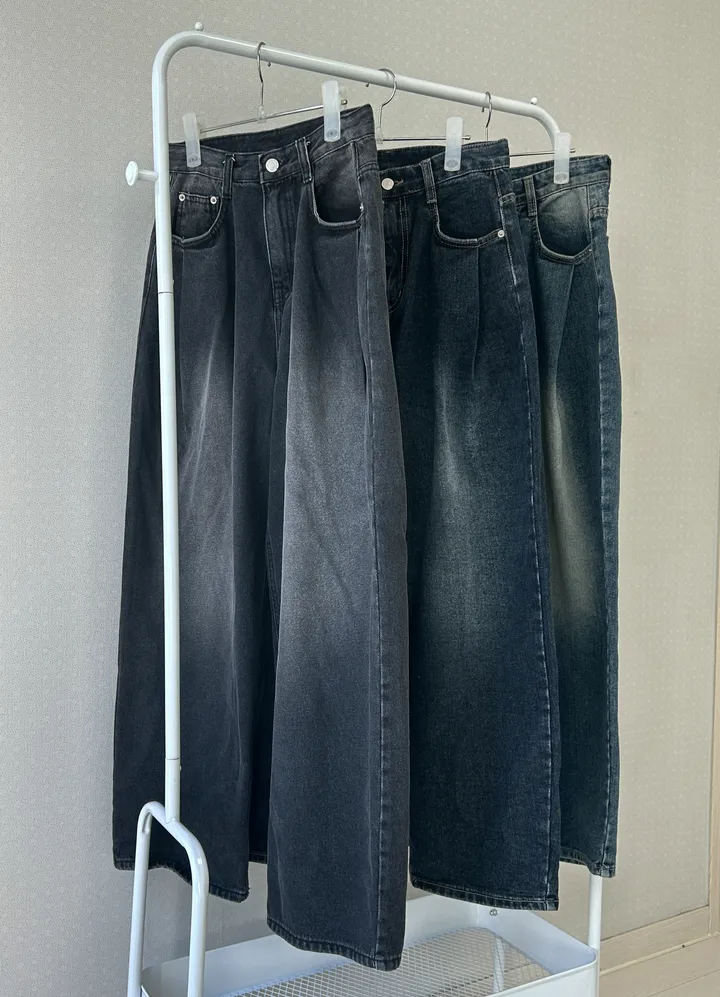 [🎀누적판매 1천장🎀]Allday washing pin-tuck wide denim 올데이 워싱 핀턱 와이드 데님 상세 이미지 49