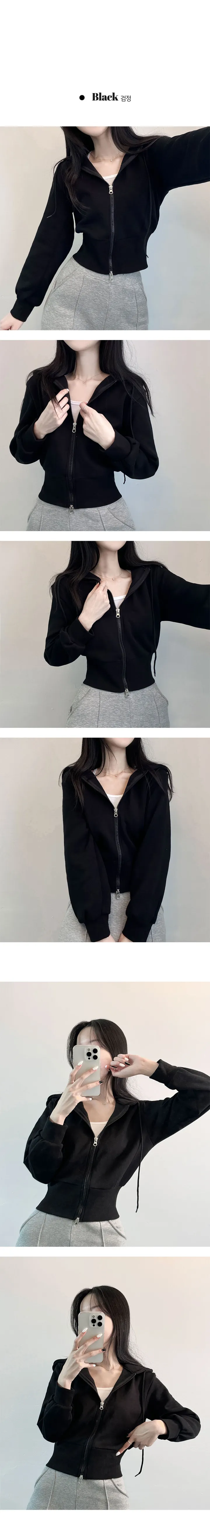 당일발송🚀[10color/허리잘록~] 휘뚜루마뚜루 미니 투웨이 크롭 후드집업 상세 이미지 11
