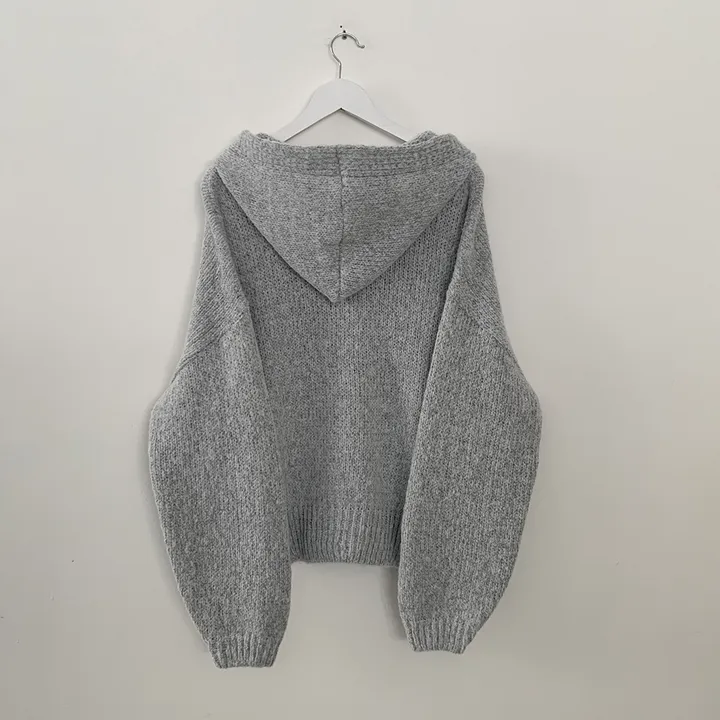[폭닥~/귀여움🧸] 오버핏 파스텔 도톰 니트 후드가디건 봄신상 빅사이즈 상세 이미지 24