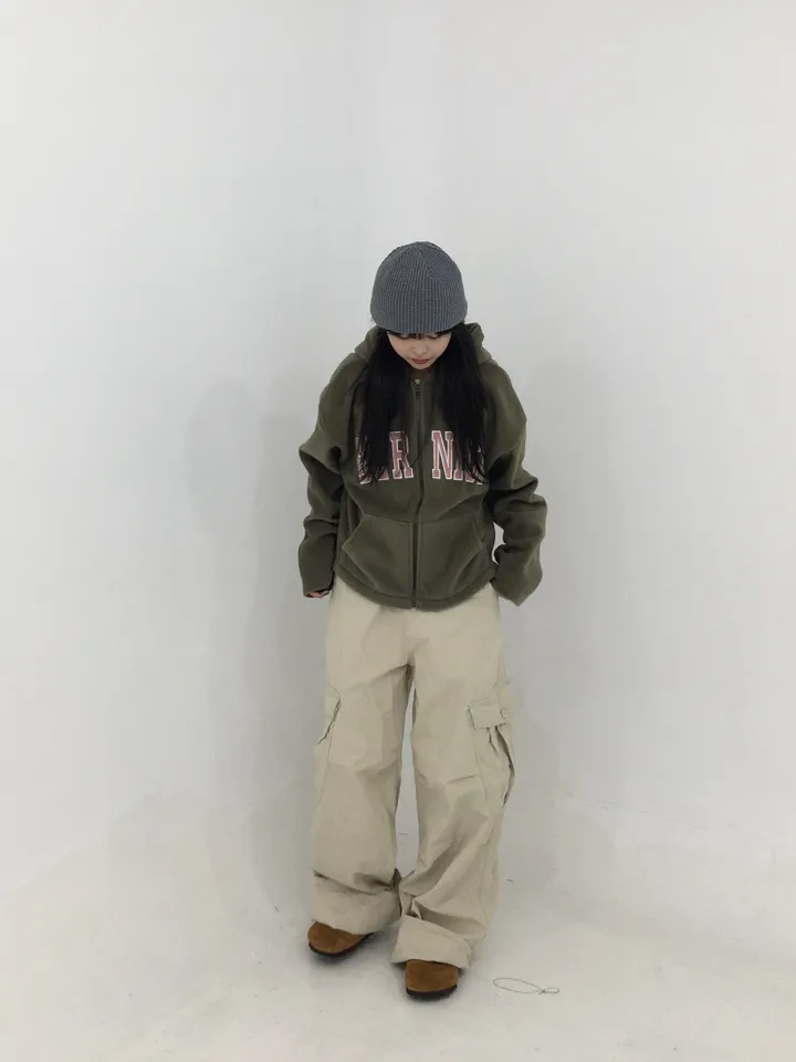 자수 후리스 후드집업 상세 이미지 6