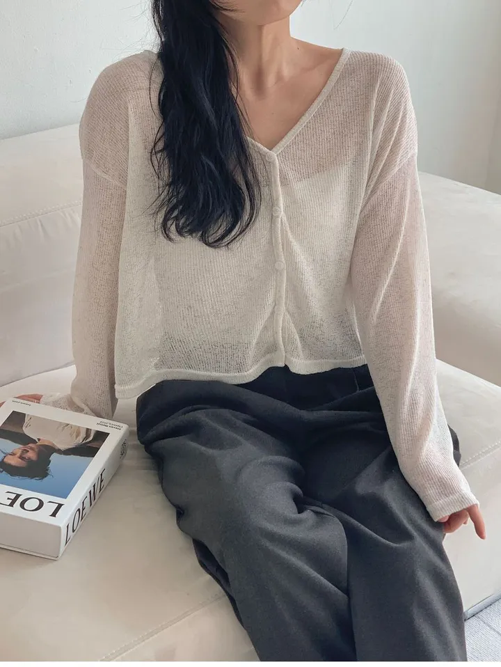 [66-110]💗2size💗빅사이즈 루즈핏 오버핏 - 쿠쿠 린넨 가디건 상세 이미지 6
