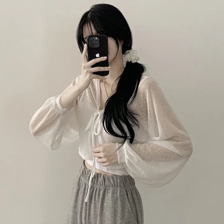 [안입은듯시~원!] 아이스쿨 아방핏 리본 크롭 볼레로 여름가디건 상세 이미지 3