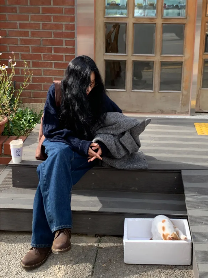멜드 터틀넥 하프 더블 코트 상세 이미지 12