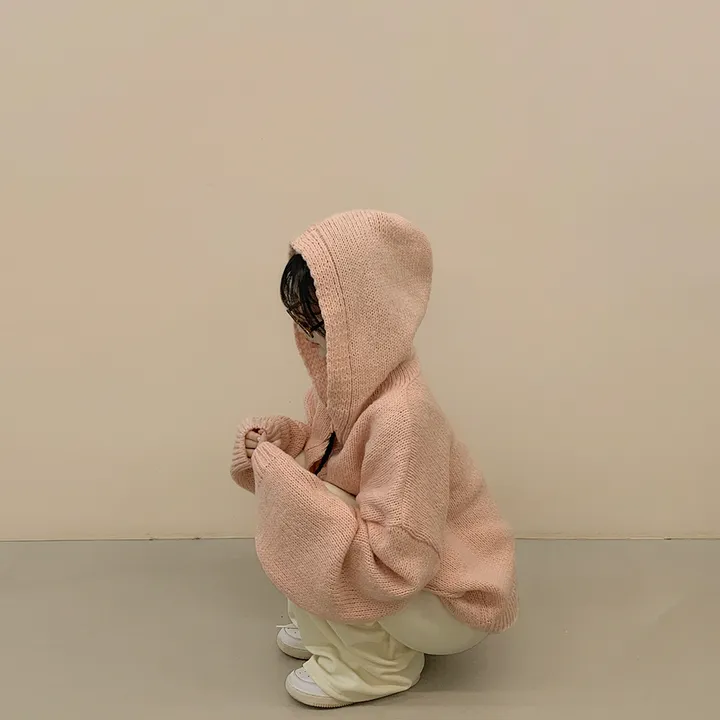 [폭닥~/귀여움🧸] 오버핏 파스텔 도톰 니트 후드가디건 봄신상 빅사이즈 상세 이미지 21