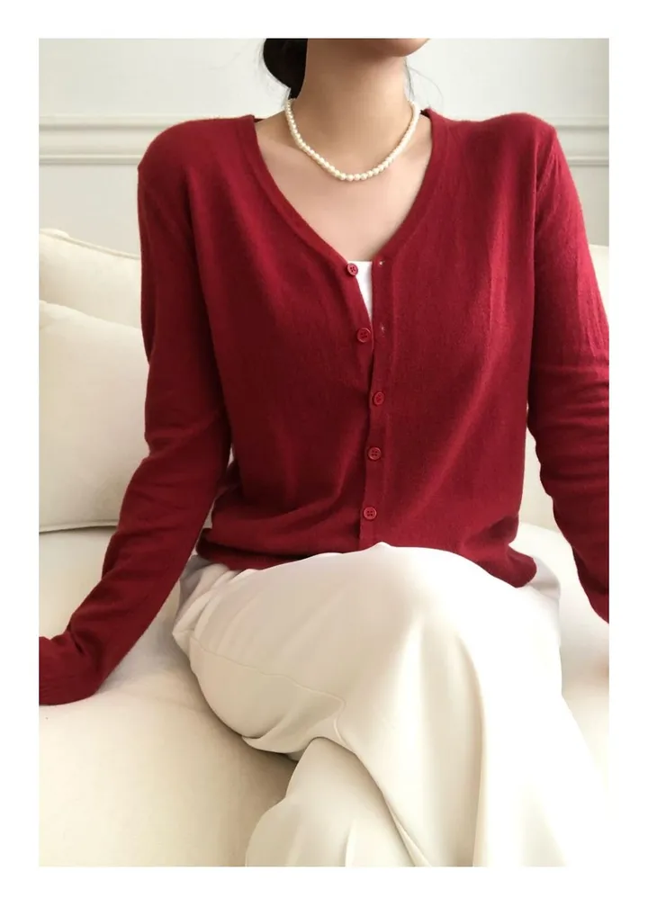 [리뷰극찬❤️/부드러움🔥👍/기본핏]  러프 브이넥 극세사 가디건 상세 이미지 22