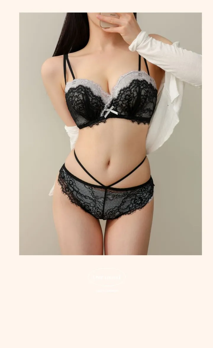 블랙프라속옷세트 뽕브라 왕뽕속옷 섹시 연말 크리스마스 스트랩 상세 이미지 1