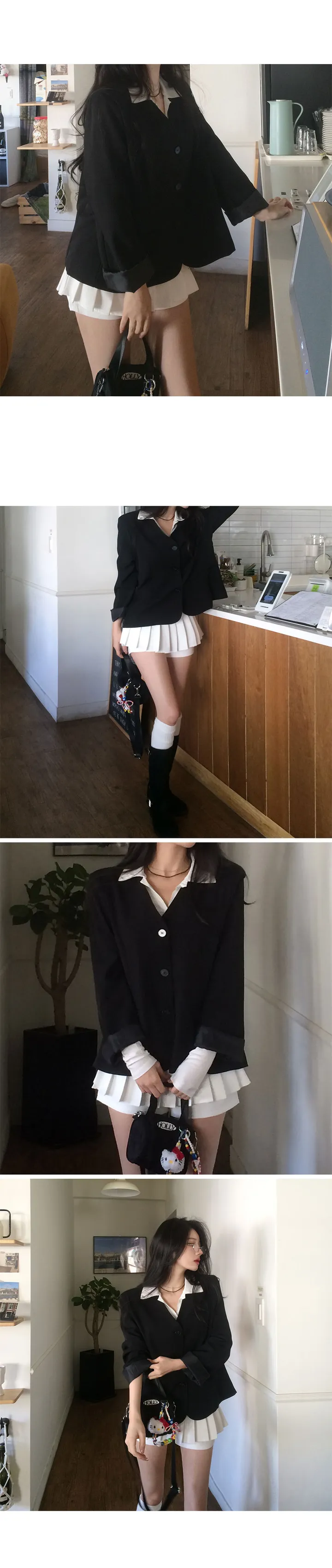 [봄신상🌸/브랜드퀄] 엔느 스트랩 루즈핏 자켓 봄자켓 스트랩자켓 하객룩 데일리룩 상세 이미지 10