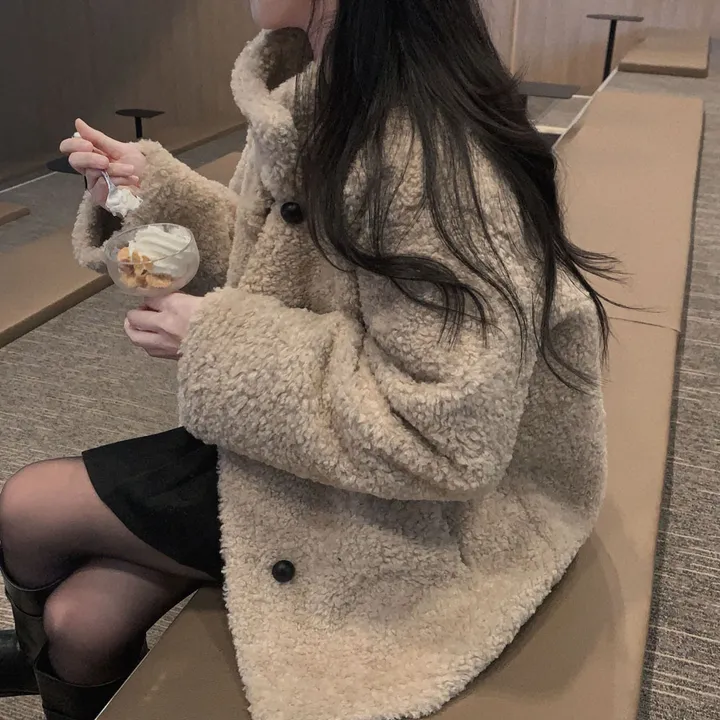 [왕아방핏🤎/주문폭주✨]후회없는 선택,푸들 양털 오버핏 하프 스웨이드 퍼자켓,코트 상세 이미지 26