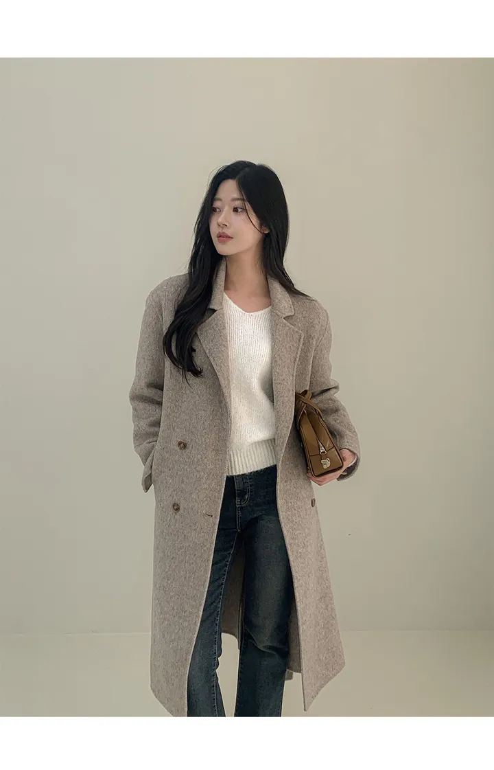 [자체제작/1만장돌파!/S-L] 브랜던 프리미엄 더블 울 핸드메이드 롱 코트 상세 이미지 36
