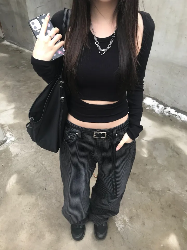 ♨주문폭주♨ #블랙 스트라이프 생지 데님 (당일 배송) 상세 이미지 26