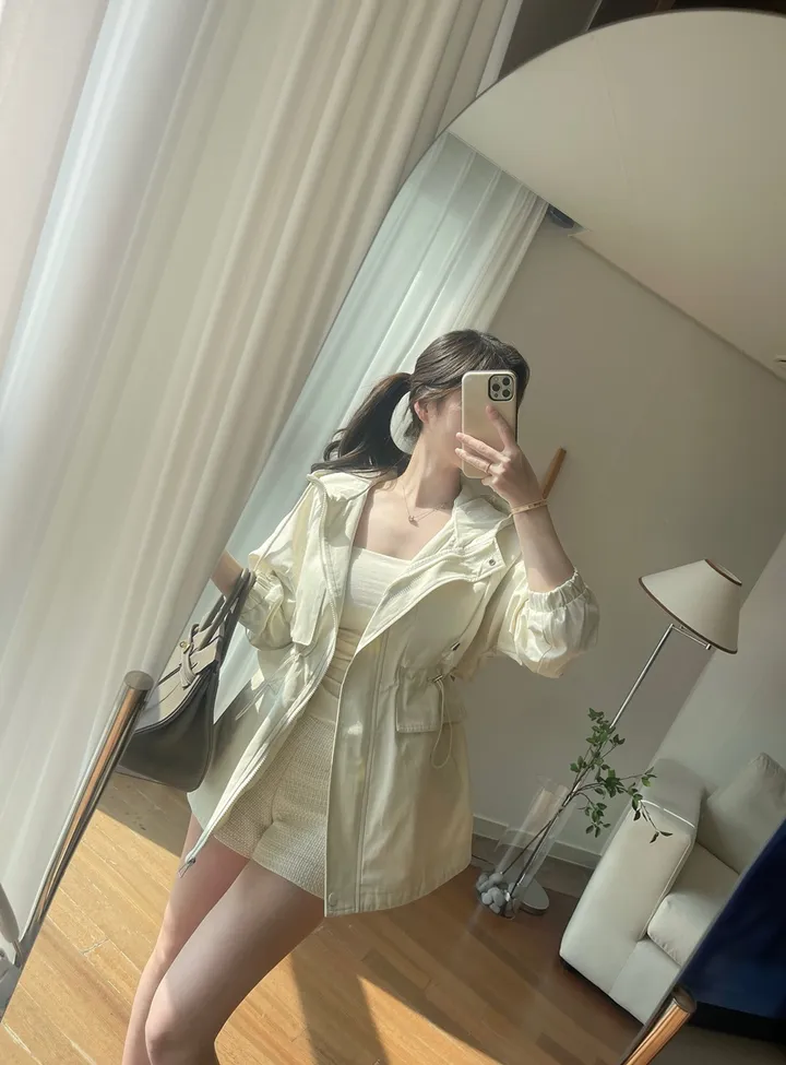 [신상💛핏보장]몽 스트링 후드 숏 루즈핏 야상 집업 자켓 상세 이미지 17