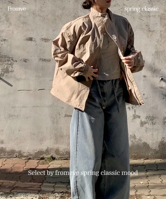 [트렌치 바람막이🤍/아우터맛집!] 트렌치바람막이 야상 하이넥 바람막이 숏트렌치 간절기아우터 데일리룩 숏야상 봄 자켓 오버핏자켓 상세 이미지 73