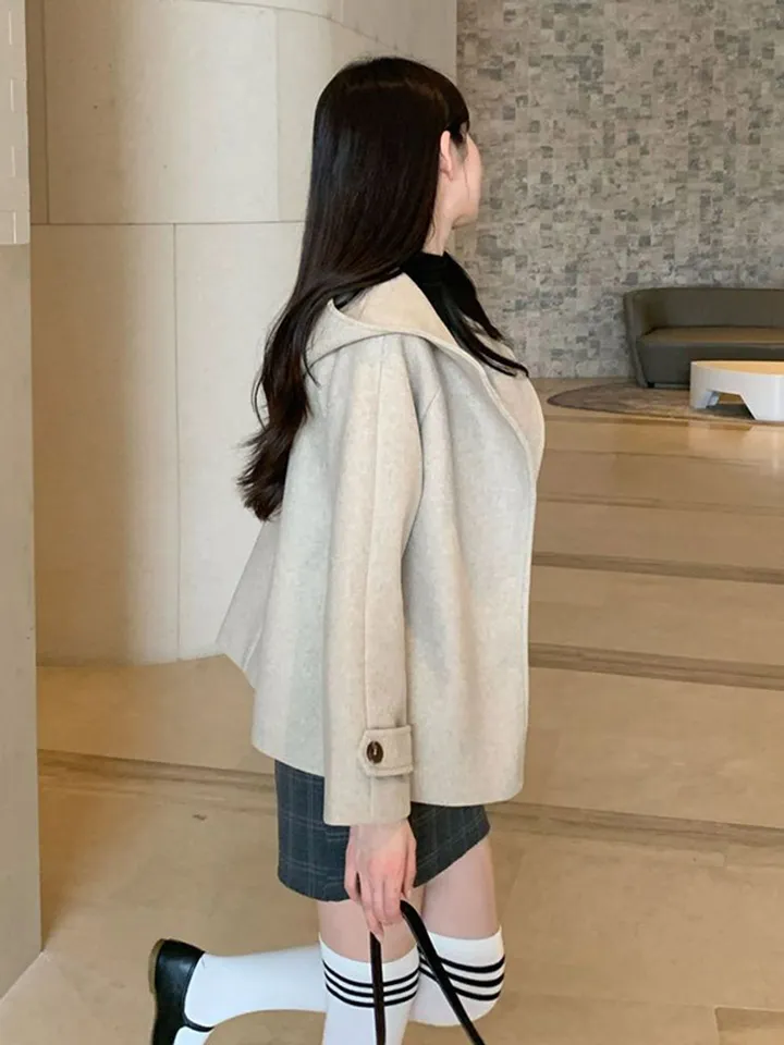 [겨울신상✨] 후드 숏코트 / 코트 후드코트 떡볶이코트 겨울코트 겨울자켓 핸드메이드 코트 숏코트 퍼코트 모직코트 울코트 연말룩 벨트코트 밍크코트 롱패딩 숏패딩 코듀로이 기모 케이프코트 망토코트 숄코트 무스탕 퍼자켓 더블코트 하프코트 기모 후드롱코트 겨울 상세 이미지 26