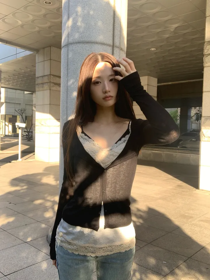 민소매 모델 착용 이미지-S1L33
