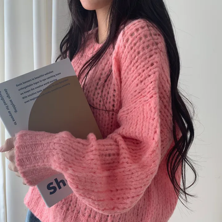 [색감보장] 몽글몽글 라운드 알파카 루즈핏 울니트;5col 상세 이미지 18