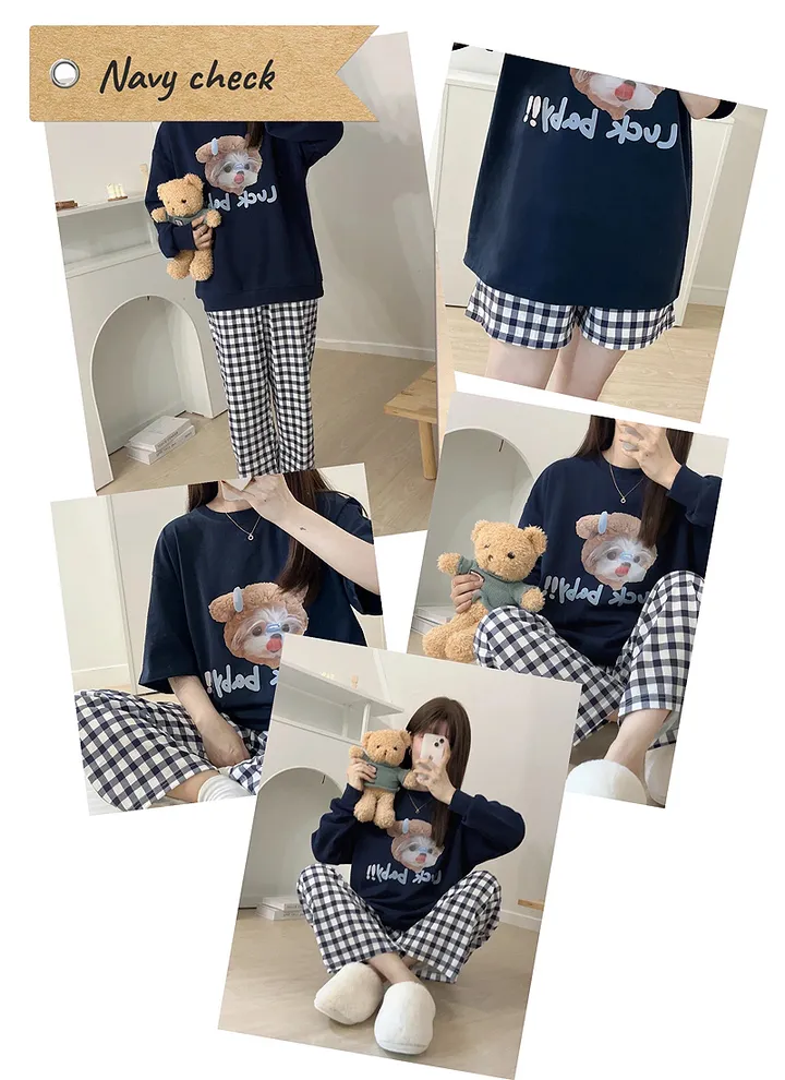 🖤[당일출고/반바지&긴바지]🖤 5컬러 체크바지 체크 잠옷 바지 패턴 블랙 핑크 그린 블루 네이비 남자 파자마 여름 순면 면100 주머니 바지주머니 커플바지 빅사이즈 박시핏 상세 이미지 13