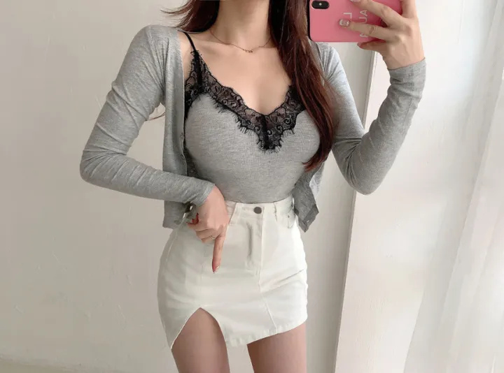 렉 레이스 골지 가디건 + 나시 상세 이미지 4