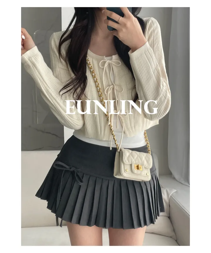 [주문폭주🤍/리본포인트!]  💘남심 저격해버릴 리스 쓰리리본 가디건 상세 이미지 3