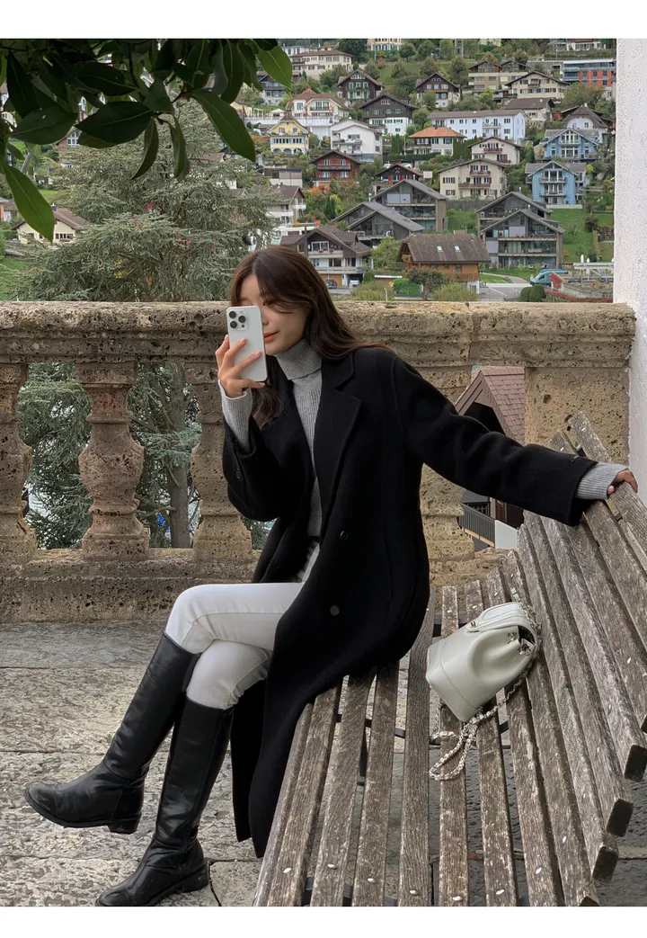 [자체제작/1만장돌파!/S-L] 브랜던 프리미엄 더블 울 핸드메이드 롱 코트 상세 이미지 190