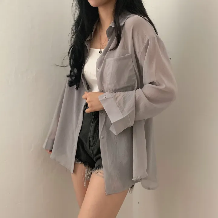 [베스트재진행] 남심저격, 시스루 루즈핏 셔츠;4col 상세 이미지 23