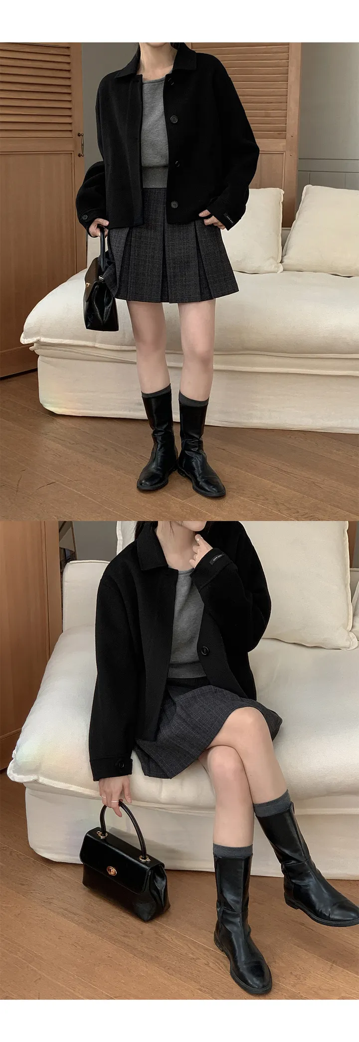 [자체제작/3천장돌파/S-L]프롬드 소프트 울 히든단작 핸드메이드 숏 코트 상세 이미지 88
