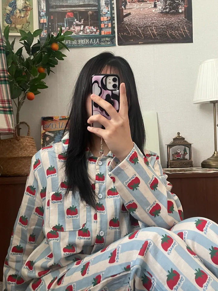 푸르른 토마토 잠옷 세트 홈웨어 파자마파티 생일선물 상세 이미지 4