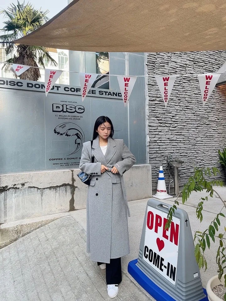 (퀄팅패딩내피안감/탈부착가능) 고급스러운 텍스처 더블 버튼 테인 핸드메이드 울 롱 코트 상세 이미지 19