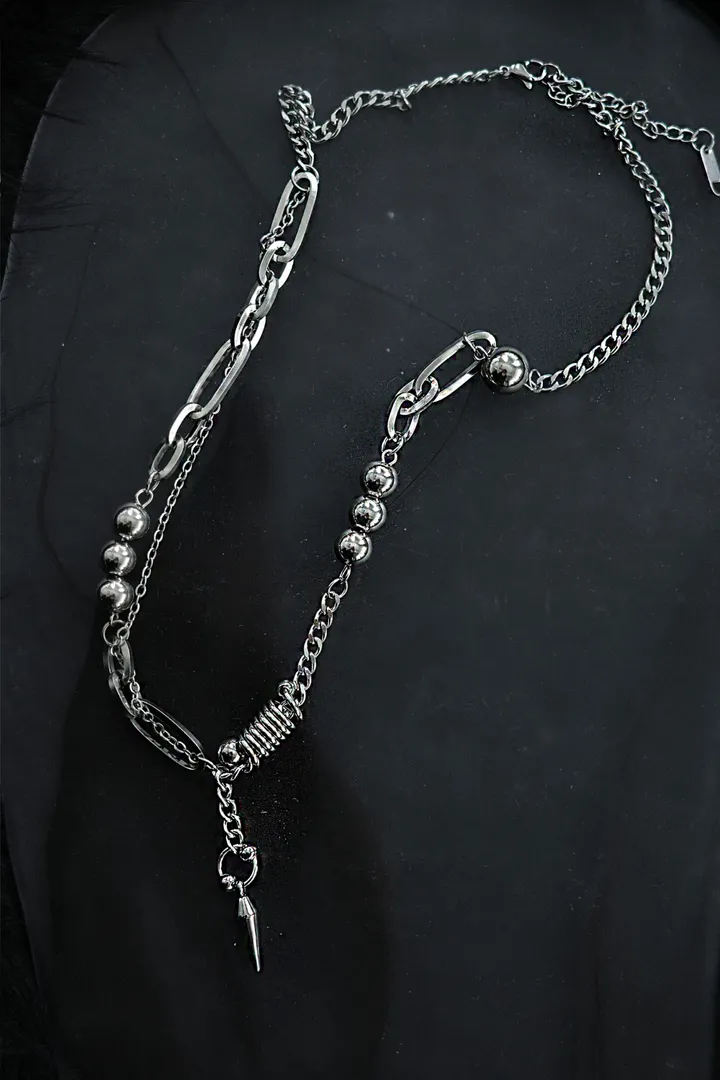 [써지컬] pierce drop necklace | 피어싱 볼 드롭 목걸이 상세 이미지 4