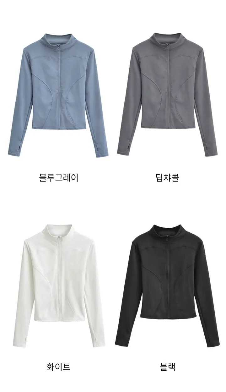 슬림라인 여성용 요가 집업 자켓 요가복상의 필라테스 운동복 슬림핏 체형커버 커버업 상세 이미지 36