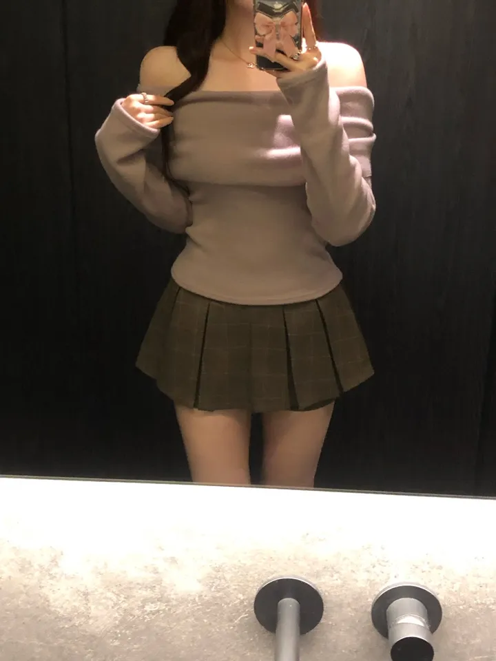 +특가할인✨ [봄신상/팔뚝살소멸핏] 기본충실! 로제 오프숄더 슬림 니트 긴팔 티셔츠 knit (*핏,컬러완벽 *흘러내림X) 상세 이미지 69