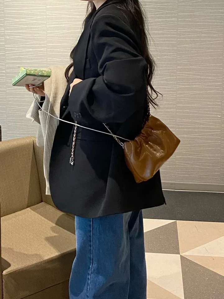 [25ss봄재진행🌷/44-99] 원버튼 오버핏 스트링 자켓 (3colors) / (대디자켓 박시자켓 빅사이즈자켓 봄자켓 허리스트링 패드자켓 오버자켓 보이핏자켓 ) 상세 이미지 33
