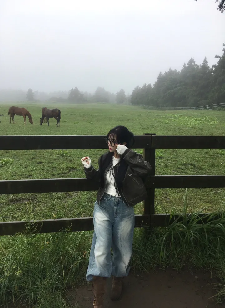 [핏보장!!❤] 레더 블루종 워싱 구제 가죽 오버핏 스트릿 루즈 크롭 레더 항공 점퍼 자켓 상세 이미지 17