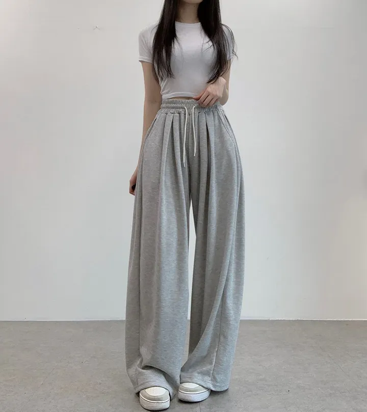 [기장선택/사계절팬츠] 루크 더블 핀턱 와이드 밴딩 롱팬츠 트레이닝 팬츠 4color 상세 이미지 11