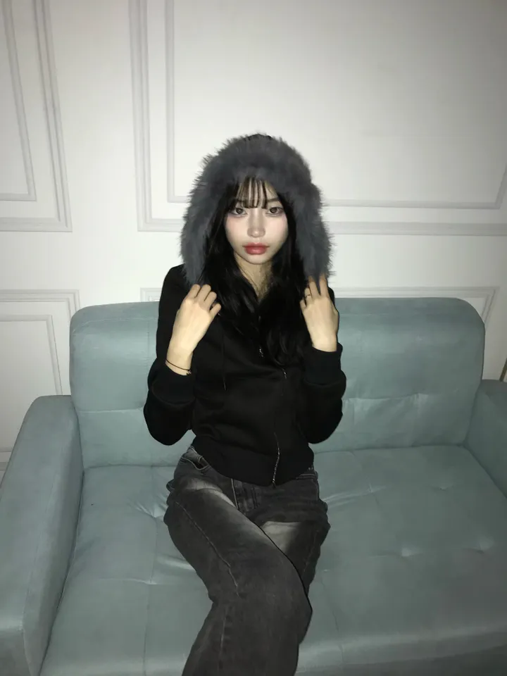 [*당일출고*/비교불가퀄리티] 위플래쉬st 빈티지 투웨이 블랙 퍼후드집업 상세 이미지 10