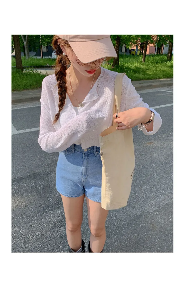 [살안타💖] 팝핑 솜사탕 니트 가디건크롭 시스루 레이어드 볼레로 커버업 부클 가디건 가을 간절기 아우터 살안타템 상세 이미지 15