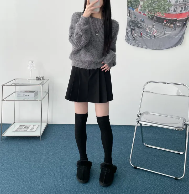 Pine leaf boat nect crop knit 상세 이미지 25