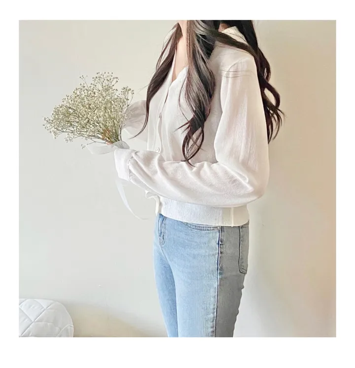 브이넥 긴팔가디건 11color 상세 이미지 16
