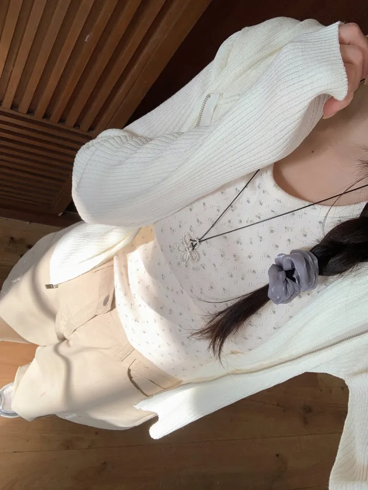 (주문폭주) 헤리 후드 골지 여리핏 니트 집업 (3color) 상세 이미지 23